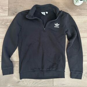 Adidas Youth Medium Black Half Zip-Up Sweater